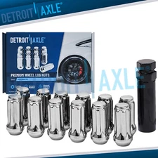 13pc 14x1.5 Chrome Wheel Lug Nuts w/ one Key for Silverado Suburban Sierra 1500