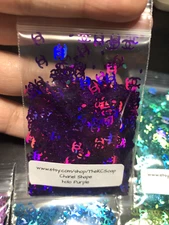 Holographic Purple Glitter Slice letter alphabet confetti C US Seller 1 TSP