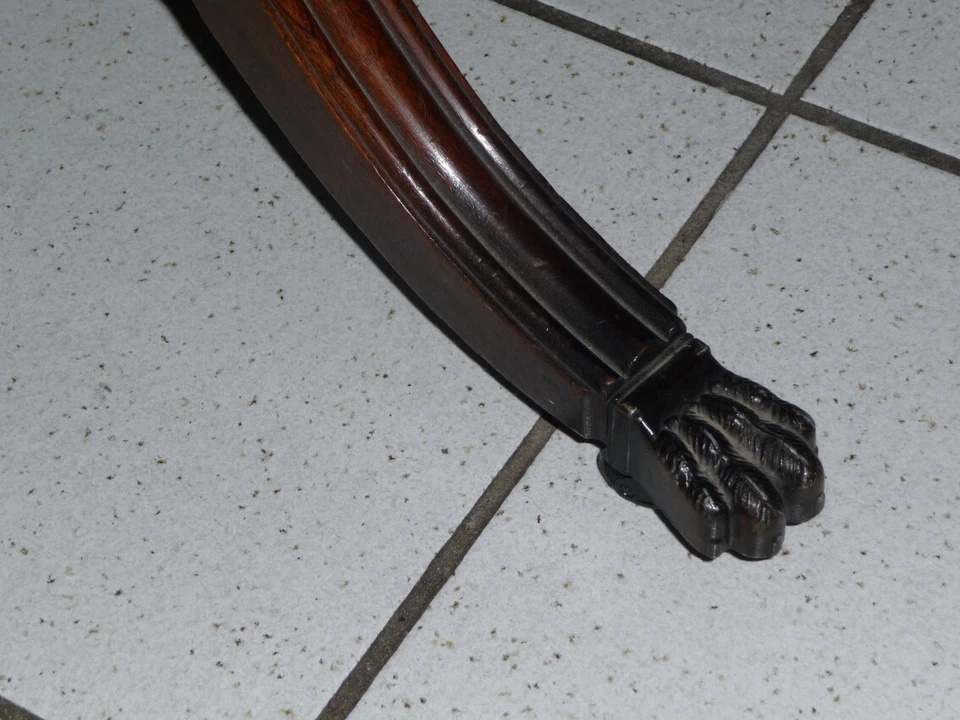 TABLE 19EME ACAJOU OVALE SUR ROULETTES AVEC RALLONGE - Photo 3/3