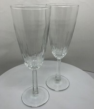 Set of 2 LENOX Crystal Flute Glasses 6.75” Tall Clear Anniversary Wedding Toast