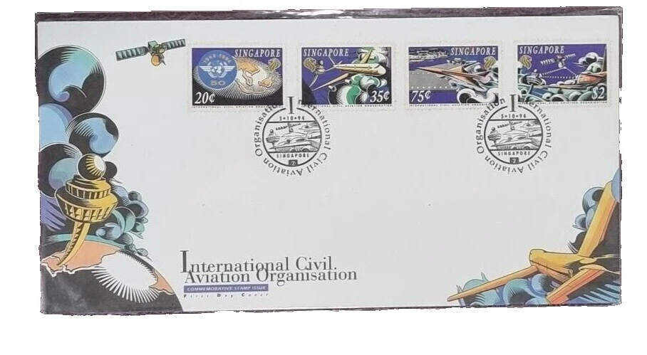 Cubierta de primer día de la aviación estampillas de Singapur (1963-presente)