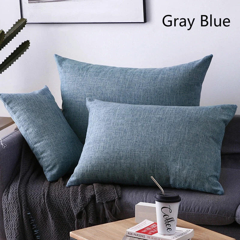 2X Solid Color Cushion Cover Pillow Cases Solid Color Large Sofa Car Bed Decor - Image 4 of 4