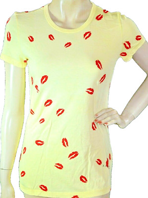 original MAURO GRIFONI Top Shirt sexy Kisses KUSS 38 40 M neu 96  gelb new tags