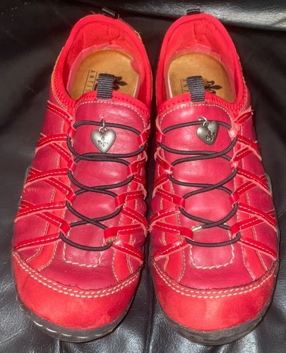 LADIES SIZE UK 6 EU 39 RED COMFORT FLATS ANTISTRESS RIEKER MINIMAL WEAR - Imagen 3 de 10