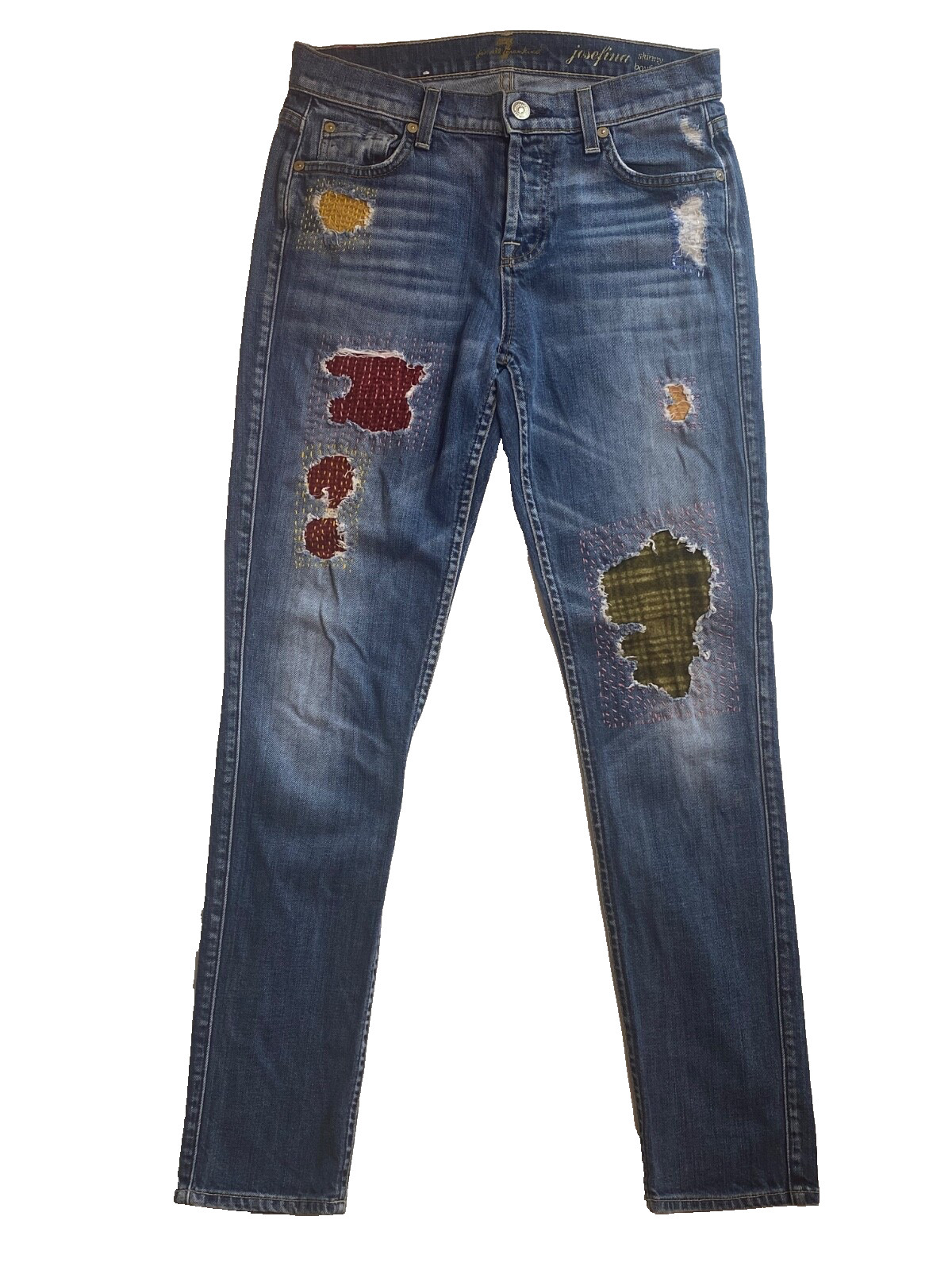 Artisan Patchwork Sashiko-Style Visible Mending J… - image 1