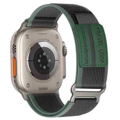 Apple Trail Loop Band for Watch Ultra 49mm - Gray/Green, SM/ML (49mm)