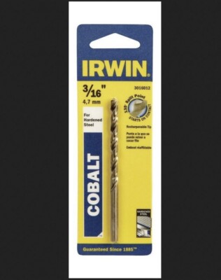 Irwin Industrial Tools 3016012 3/16'' Cobalt 135° Split Point Drill Bit