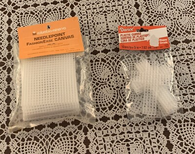 Columbia Minerva Plastic Canvas 3 Inch Squares Darice 3 Inch Crosses Brand New