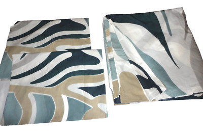 IKEA Mygglasvinge LEAVES NATURE BLUE TAN GRAY (3PC) FULL/QUEEN DUVET SET