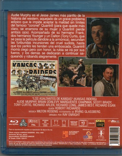 KANSAS RAIDERS (1950) - BLU RAY DISC - AUDIE MURPHY - - Imagen 2 de 2