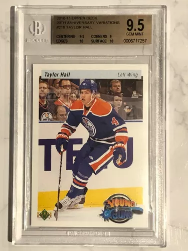 2010-11 UD Young Guns 20th Anniversary TAYLOR HALL BGS 9.5 GEM MINT w/ 10 x2 RC