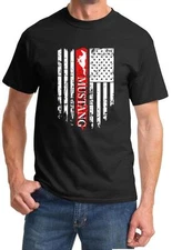 Ford Mustang Pony Patriotic Flag Design Tshirt NEW FREE SHIP