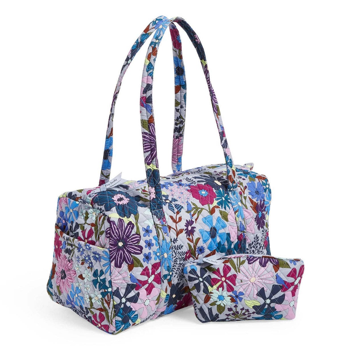Bengal Lily Vera Bradley 2 pc Travel Duffel & Medium Cosmetic NWT