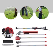 51.7cc 4in1 Gas Power Straight Shaft Grass Hedge Trimmer 2-stroke Motor 6500rpm