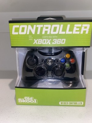 Old Skool Wired XBOX 360 & PC Dual Analog Rumble Controller - Black 