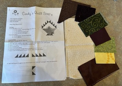 Quilt Block Sewing Pattern Kit with Fabric Cindy's Quilt Shop Hop 2015