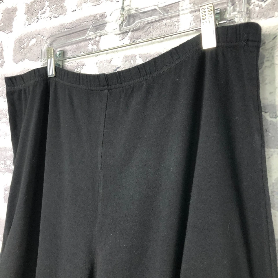 Pantalones Bryn Walker Mujer Extra Grandes Negros Pierna Ancha Algodón Orgánico Tejido Lagenlook Foto 2 de 4