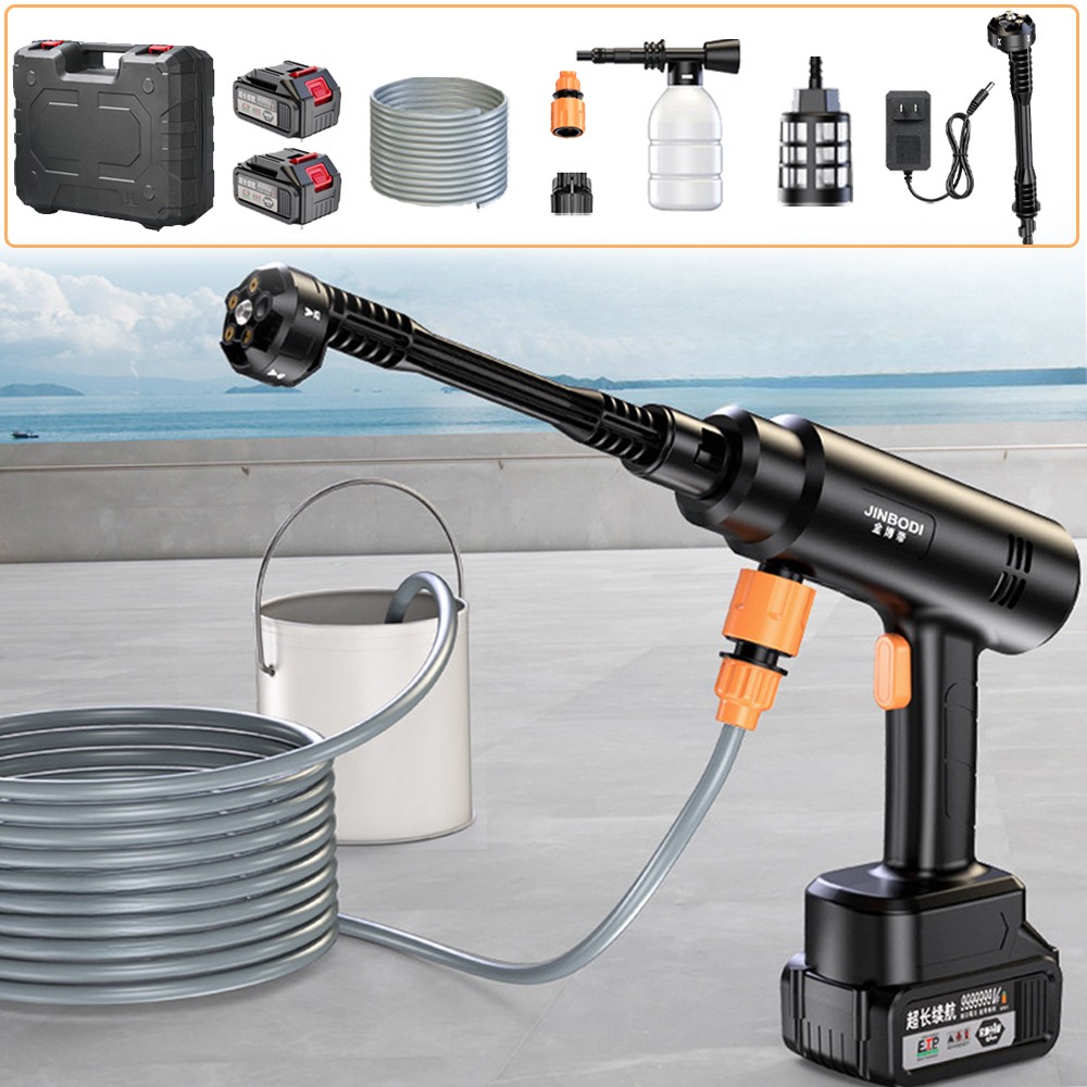 Portable Cordless Electric High Pressure Car Washer Spray Gun
