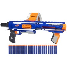 NERF Rampage N Strike Elite Toy Blaster 25 Dart Drum Slam Fire Kids