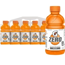 Gatorade Thirst Quencher Zero Sugar Sports Drink Orange 12oz Bottles 12 Pack