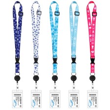 5 Sets Cruise Lanyard for Ship Cards Retractable Lanyard with Waterproof ID B...