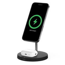 Belkin MagSafe 2-in-1 Wireless Charging Stand for Apple iPhone & AirPods - Black