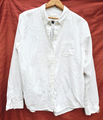 UNIVERSAL THREAD size large white BLOUSE womens cotton TOP SHIRT CAMDEN SHIRT