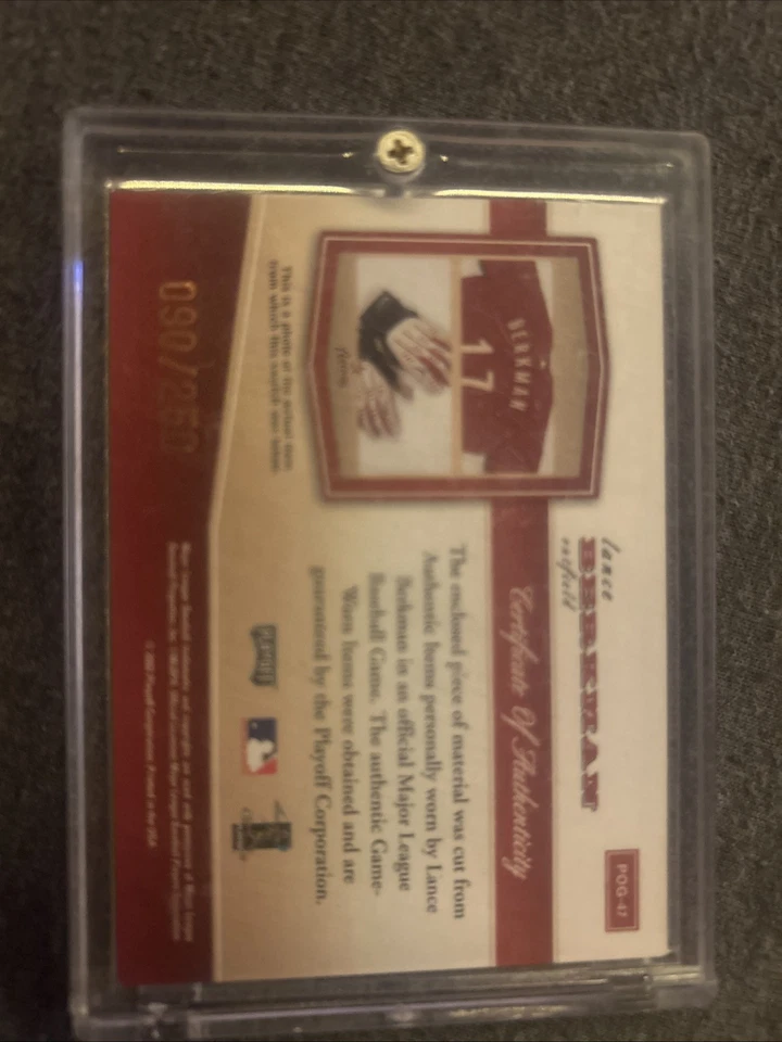 2002 Playoff Piece of the Game - Materials Lance Berkman #POG-47 (MEM) - Image 2 of 2