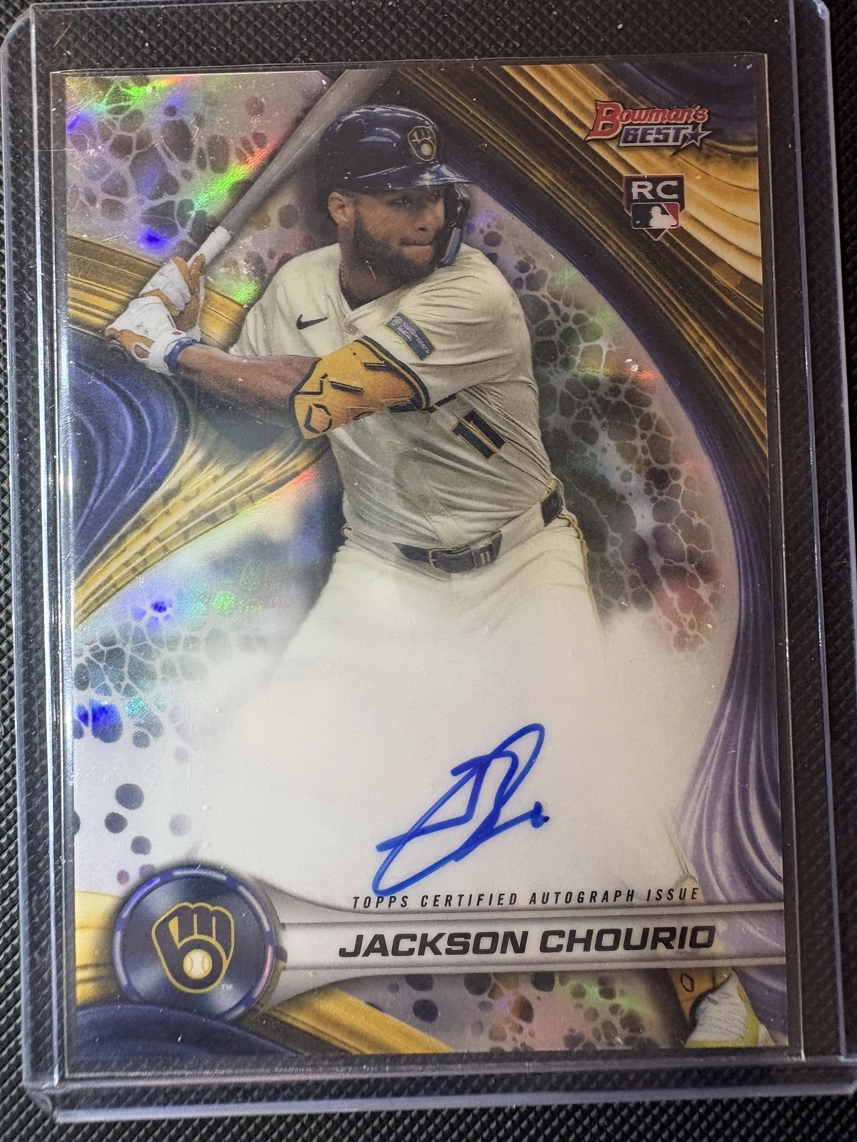 JACKSON CHOURIO 2024 BOWMAN'S BEST OF 2024 ROOKIE REFRACTOR RC AUTO B24-JC