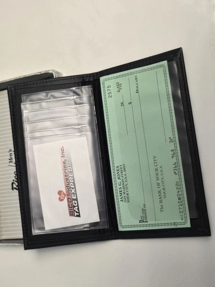 Tony Stewart #20 Nascar Winston Cup Champion Chequera Cubierta Cuero Negro Rico Foto 2 de 4