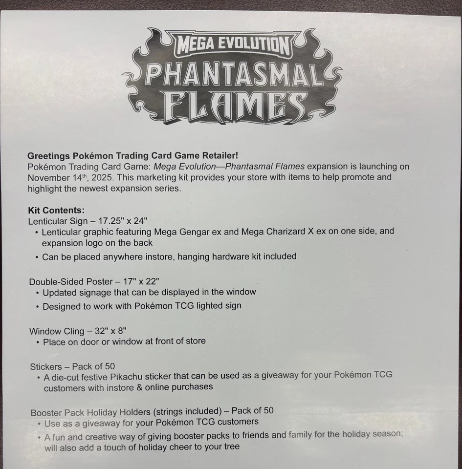 Pokemon Phantasmal Flames Marketing Kit 3D 17X24 POSTER SIGN Gengar CHARIZARD - Image 4 of 4