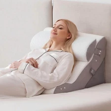 3PCS Wedge Pillow Set for After Surgery, 10-in-1 Adjustable Wedge Pillow for ...