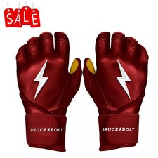 BRUCE BOLT Men's Original Series Long Cuff Batting Gloves- Color Maroon