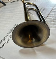 New Antique Lacquered "The Arlington" G bugle by Scoutbugle Gold Plate MP Case