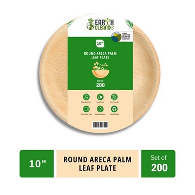 Areca Palm Leaf Round Plates 10-Inch Pack of 200