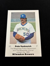 PETE VUCKOVICH RARE MILWAUKEE POLICE DEPT BREWERS 1985 NRMT BASEBALL CARD