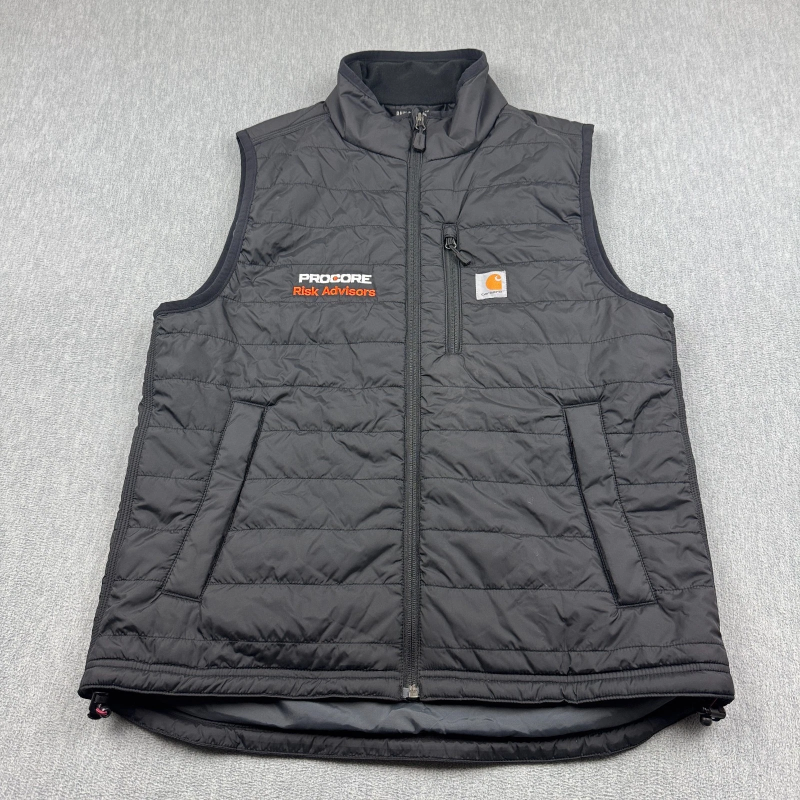 Carhartt Vest Men Medium Black Gilliam Lightweight Water Resistant Relaxed Logo