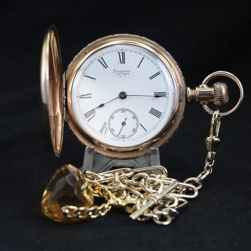 Fabulous Antique Victorian 14k Gold Filled Waltham 1888 Hunter Pocket Watch