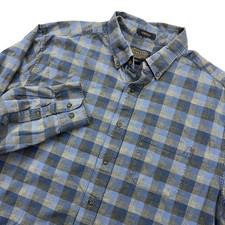 Pendleton Somerset Blue Grey Check Flannel Shirt Mens XL Cotton Wool Blend