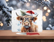 Christmas Animals~ 11 x 8~ Tempered Glass Cutting Board~FREE ship~CHOICE~Gift