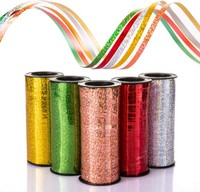 Naler Geschenkband Ringelband 5 Rollen, GeschenkbäNder 5 Farben | 457M Deko