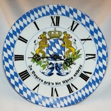 Bavarian Bavaria Germany 10” Backwards/Counter-clock Wise Clock Ceramic Battery
