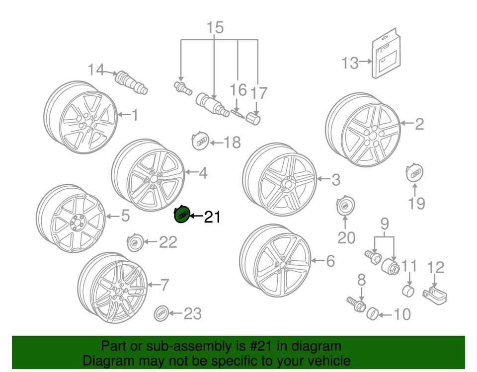 Tapa central original Audi 8E0-601-165-N-SRA Foto 2 de 2