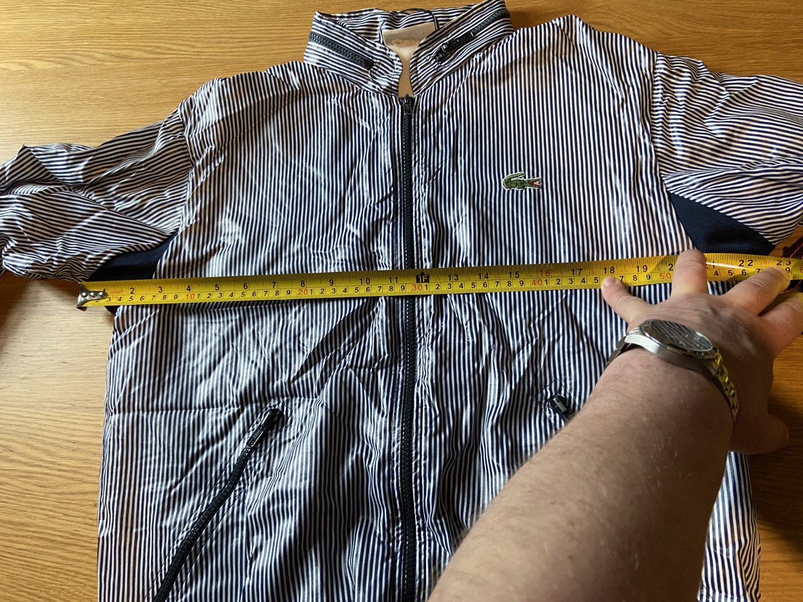 chemise lacoste vintage candy stripe 80s casuals uk medium mega  mint condition