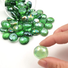 Flat Glass Marbles 1 Pound Vase Filler Fire Pit Glass Pebbles for Indoor Plan...