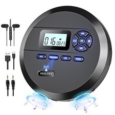 CD Player Portable with Speakers  FM Transmitter, Earphones, AUX