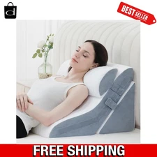 3PCS Bed Wedge Pillow for Sleeping, 20-In-1 Adjustable Memory Foam Wedge Pillow