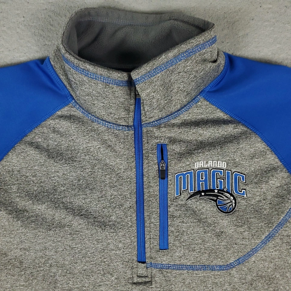 G-III Orlando Magic Sweater Boys Large 18-20 Gray NBA 1/4 Zip Sweatshirt * Kids - Image 2 of 4