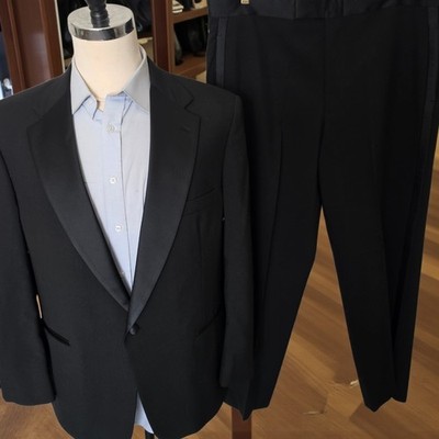 Vintage 1970s Tuxedo 44s 38x29 One Button Notch Lapel Bill Blass