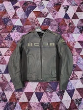 Vintage Icon Racing Motorcycle Jacket Mens Large Black Accelerant Y2K Heavy